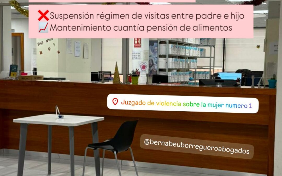 Modificación medidas definitivas: Solicitud suspensión régimen de visitas entre padre e hijo y mantenimiento de la cuantía de pensión de alimentos